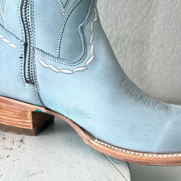 Lane SWEET MEMORIES Knee High Womens Cowboy Boots 6.5 Light Blue Cowgirl Western - Picture 8 of 13